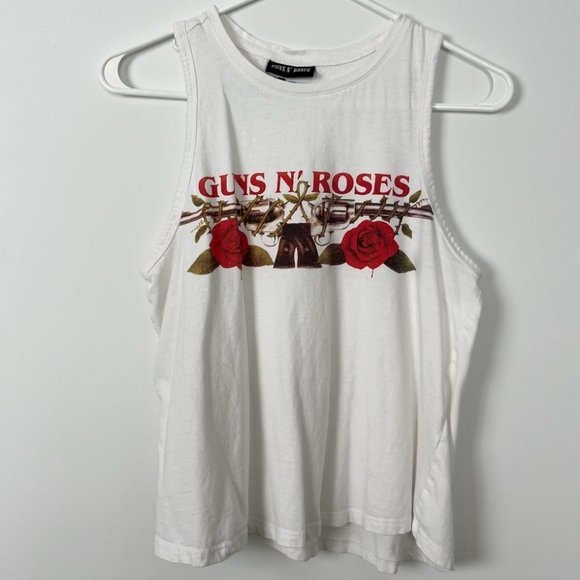 Cotton On Tops - Cotton On Guns N Roses Womens Tank Top in White Size Extra Small